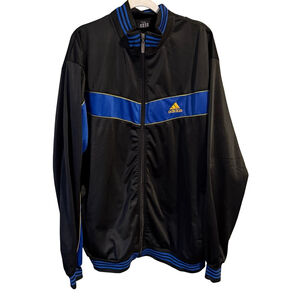 Adidas Black and Blue Track Jacket Size XXXL Y2K Activewear Athleisure Casual